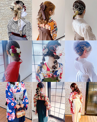 卒業式・入学式など袴着付けとヘアセット