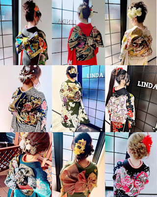 振袖着付けとヘアセット