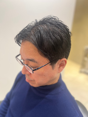 【麻布十番/メンズカット】ショート　センターパート　50代