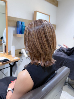 白髪ぼかしハイライトカラー30代40代50代グレージュ