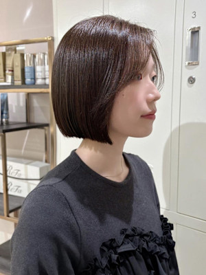 ボブ×切りっぱなしボブ×ミニボブ×冬カラー×横浜×20代