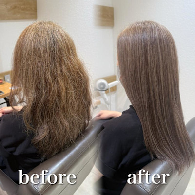 白髪ぼかし細めハイライト30代40代50代グレージュ