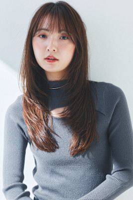 ザクザクレイヤー×暗めマロンカラー