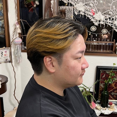 メンズ／立体感ハイトーンの大人センターパート