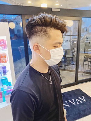 男の色気×ワイルド七三分け×フェードカット 