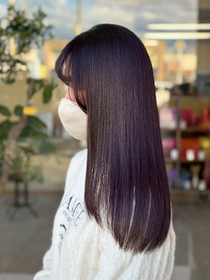レッドブラウン/レイヤーカット/美髪/ストレート/髪質改善
