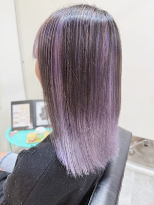 パープルグラデーション・紫カラー・バレイヤージュ