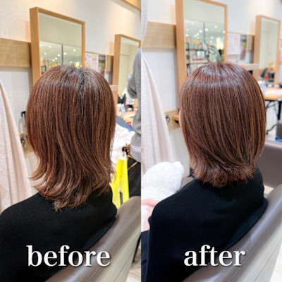 白髪ぼかし細めハイライト30代40代50代グレージュ