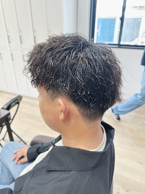 大人爽やかビジネスショートパーマ.フェード.メンズパーマ