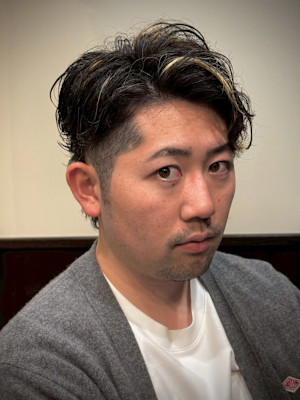 メッシュかきあげパーマ