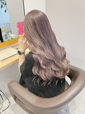 40代白髪ぼかしハイライト/ブリーチなしダブルカラー