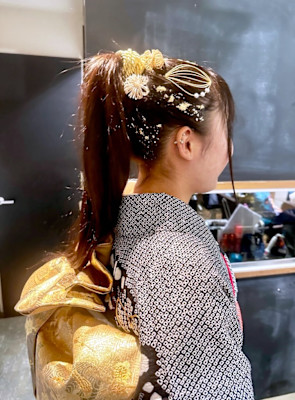 和装　成人式　振袖　ストレートポニーアップ！