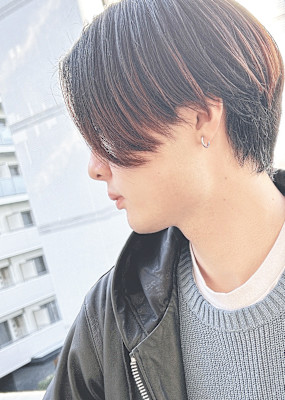 メンズセンターパート