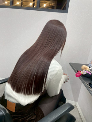 髪質改善/透明感カラー/顔まわりレイヤー/カット/韓国/前髪