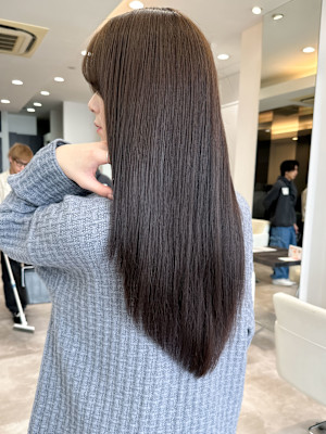 縮毛矯正ロング♪コスメストレート髪質改善ココアベージュ