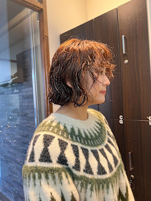 ボブ×ニュアンスパーマ