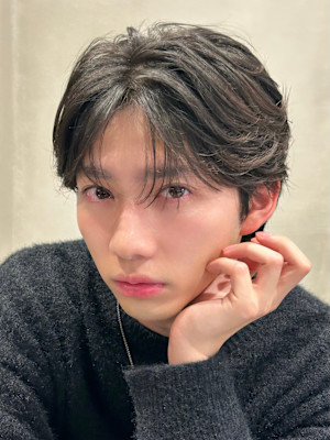 men's/顔周り/ニュアンスパーマ/韓国センターパート