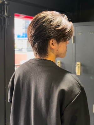 センターパート×ニュアンスパーマ×フェザーパーマ×men's