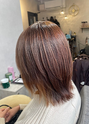 白髪ぼかし✕やわらかレイヤーミディ