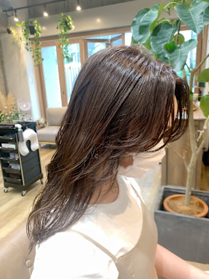 韓国風バング×マロンブラウン 