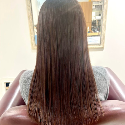 シルクストレート✕ベージュ