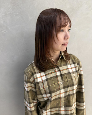 レイヤースタイル/オレンジカラー/髪質改善カラー