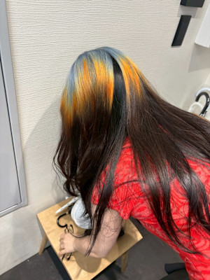 ルーツカラー　デザインカラー　ケアブリーチカラー　姫レイヤー