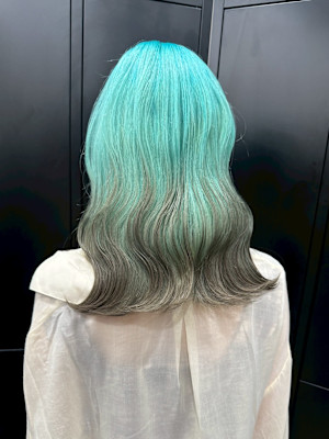 エンドカラー　デザインカラー　ケアブリーチカラー　ウルフ