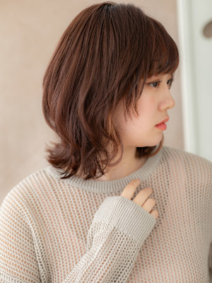 イヤリングカラーハイレイヤーウルフクラゲヘアー20代30代