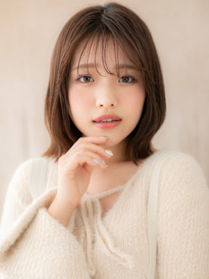 ダークアッシュ切りっぱなしボブディクラゲヘアー20代30代