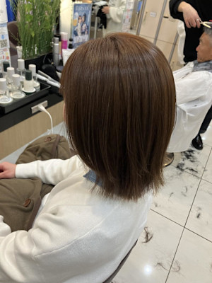 レイヤーボブ美髪くびれワンカールシルキーベージュ