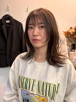 ニュアンスレイヤー/チョコレートブラウン/20代/髪質改善