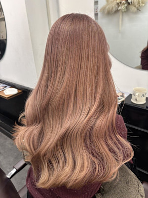 サーモンピンクカラー/ピンクカラー/ハイトーンカラー/元町