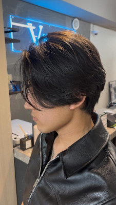 オリーブグレ／小顔に見せるヘア／ココアベージュ/黒髪カタログ