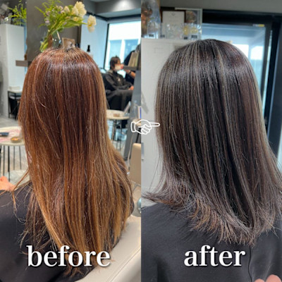 白髪ぼかし細めハイライト30代40代50代グレージュ