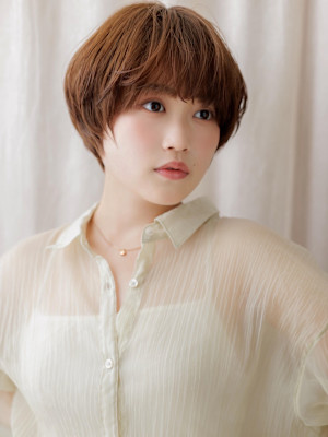 ココアブラウン似合わせカットマッシュルームヘア20代30代