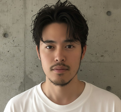 無造作ラフウェーブ×センターパート