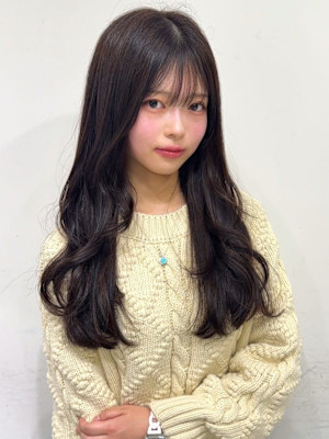 ラベンダーベージュ ダークブラウン 髪質改善 ロングヘア