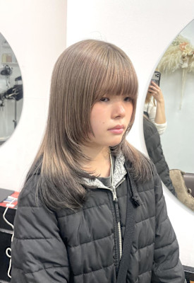 ブリーチカラー/エンドカラー/ミディアム/レイヤー