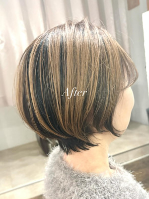 アンブレラカラー&ショートヘア