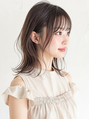 くびれカールハイライトモテ髪ウェットヘアp1　韓国巻き