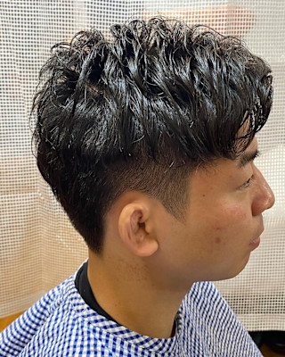 2ブロショートパーマ 刈り上げショート