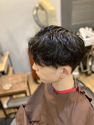 波巻きマッシュ　波打ちパーマ