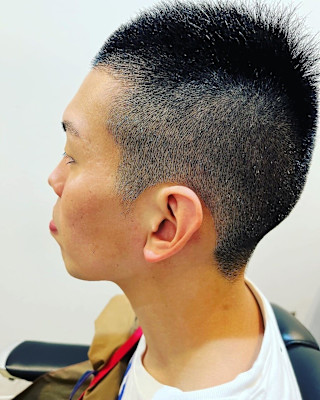 王道ソフモヒスタイル×アッシュブラック×30代/40代