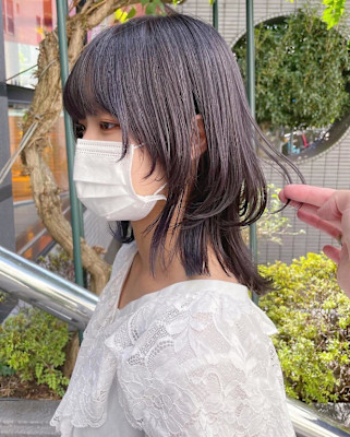 シャギーウルフ/ミディアムレイヤー/ダークアッシュ