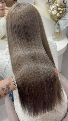 黒髪カタログ/クラゲヘアー/オリーブグレー/ココアベージュ