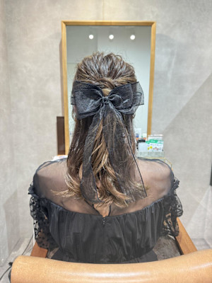 ハーフアップヘアセット
