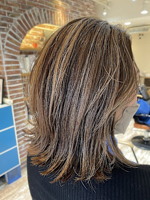 ハイライトカラー/白髪ぼかし/外ハネ/下赤塚