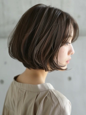 ナチュラルハイライト/透明感ブラウン/小顔/ボブ