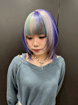 セクションカラー　デザインカラー　ケアブリーチカラー